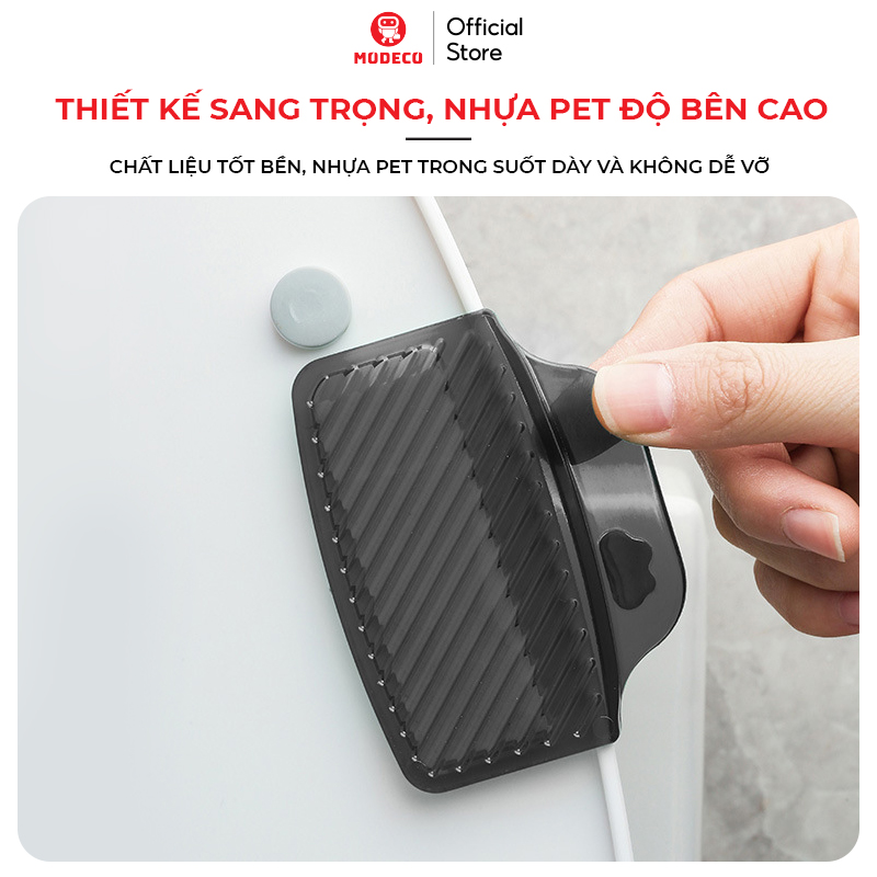 2 Miếng Dán Mở Nắp Bồn Cầu Cao Cấp MODECO - Keo 3M Siêu Dính - Nâng, Đóng Nắp Bệt Vệ Sinh Tiện Lợi, An Toàn