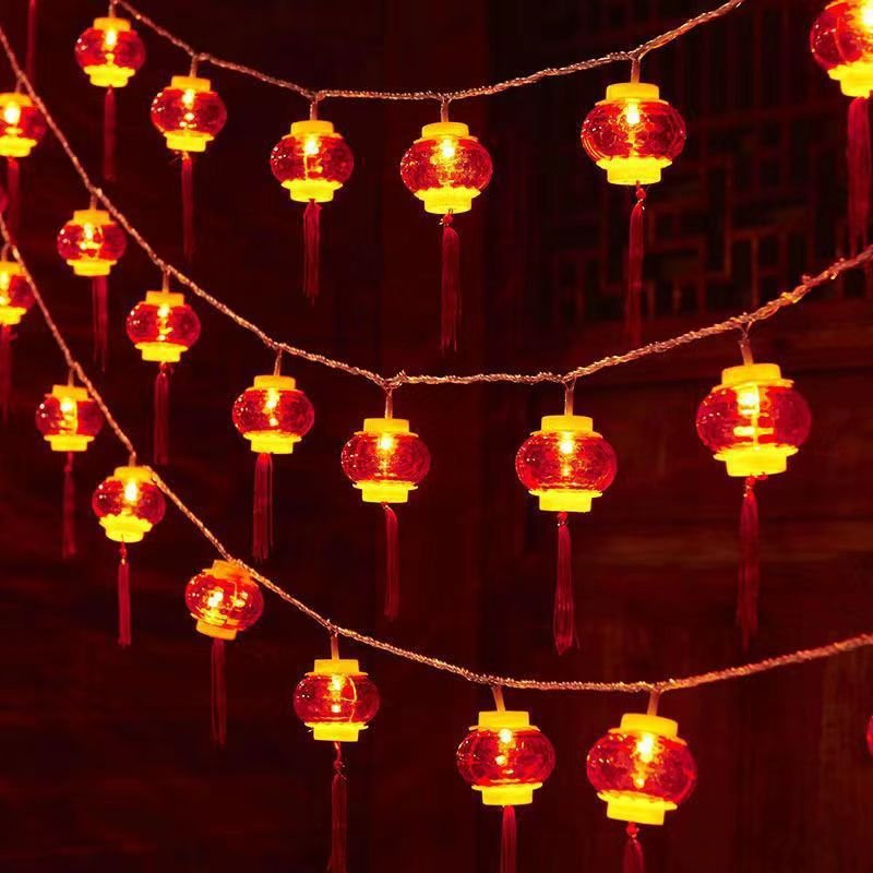 Dây Đèn Lồng Trang Trí 18 Bóng Đèn Lồng Trang Trí Dịp Lễ, Tết