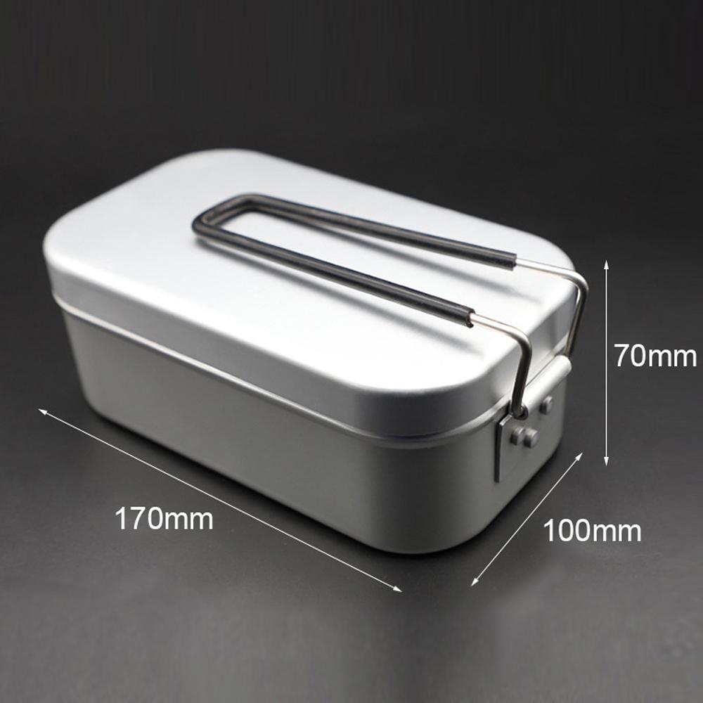 Portable Aluminum Alloy Lunch Box Outdoor Camping Picnic Travel Food Storage Containers Hot-proof Handle Lunchbox Mini Mess Tin