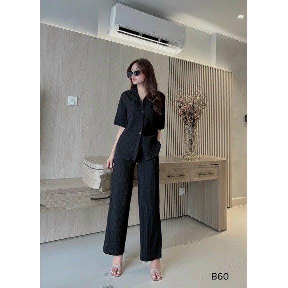 SET BỘ ÁO SOMI QUẦN ỐNG RỘNG 13793