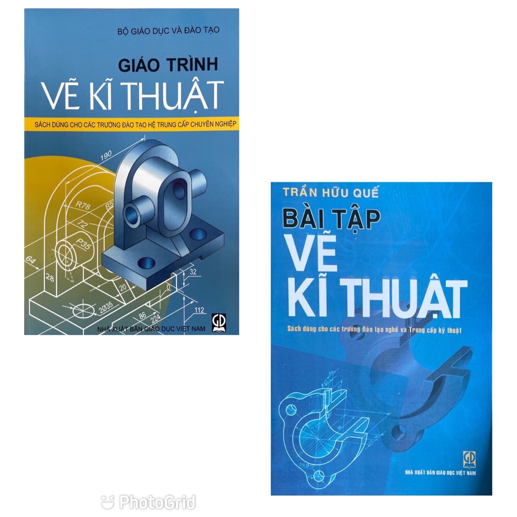 Sách - Combo Giáo Trình Vẽ Kĩ Thuật + Bài Tập