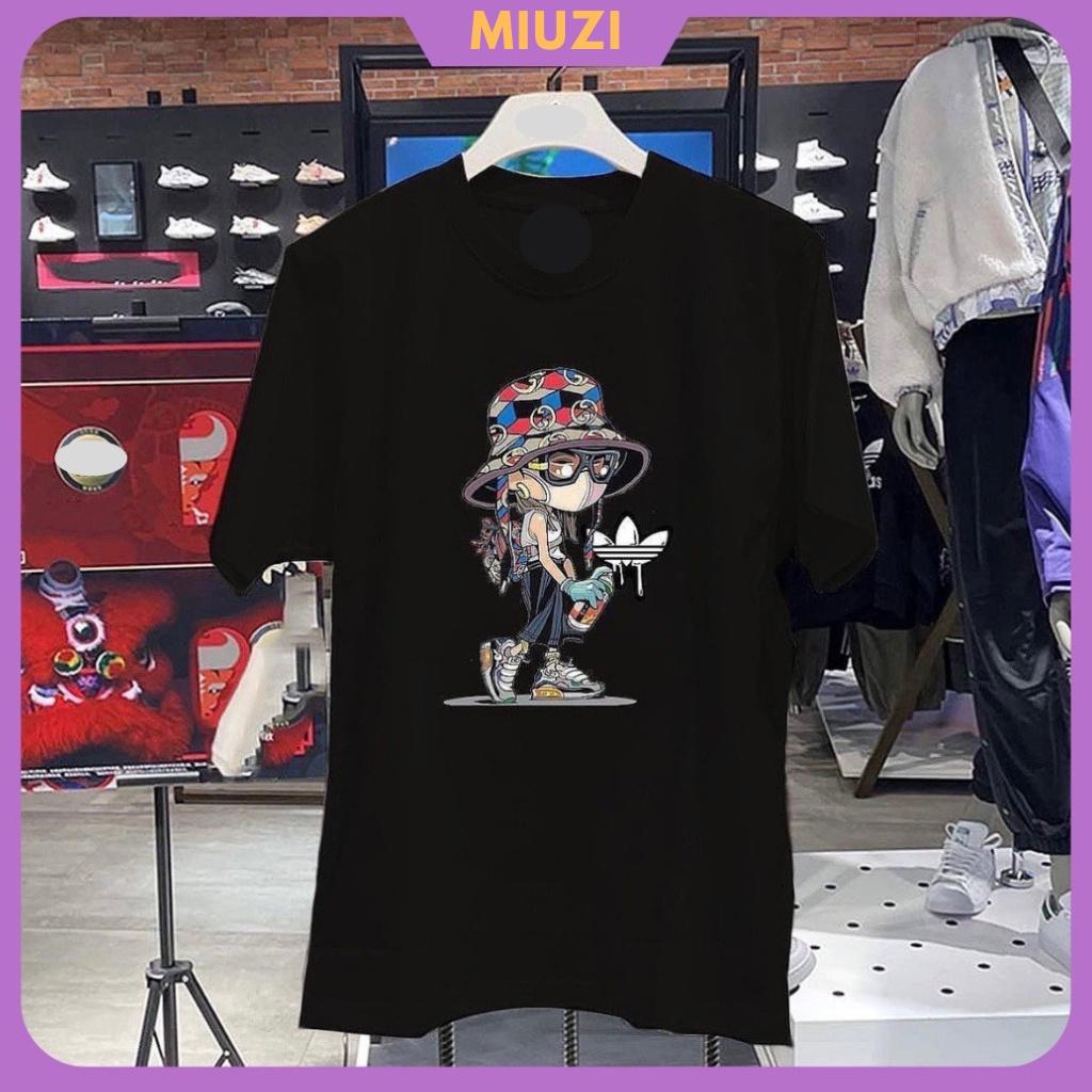 Áo phông unisex nam nữ họa tiết adida cute,Áo phông Miuzi DT084