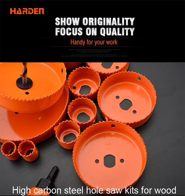Bộ Mũi Cưa Khoét Lỗ 8 Chi Tiết HARDEN 610545, Hàng Chính Hãng, Làm bằng thép cacbon cao, Răng được nhiệt luyện với độ cứng HC46-53. Dùng khoét thạch cao và gỗ.
