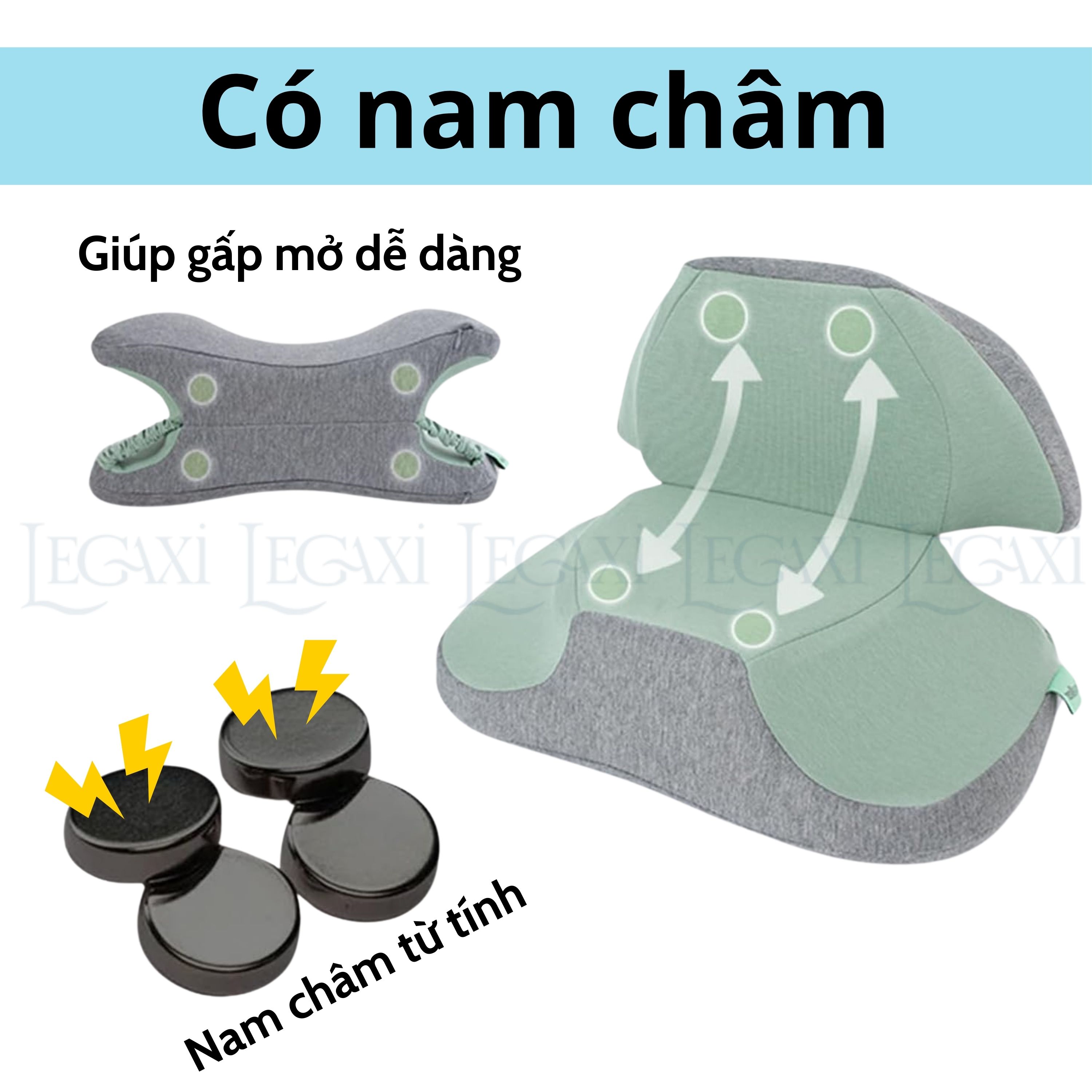 Gối Ngủ Văn Phòng Kết Hợp Tựa Lưng Cao Su Non Gối Kê Đầu Úp Mặt Công Thái Học Giảm Đau Lưng Cổ Vai Gáy Tê Tay Legaxi