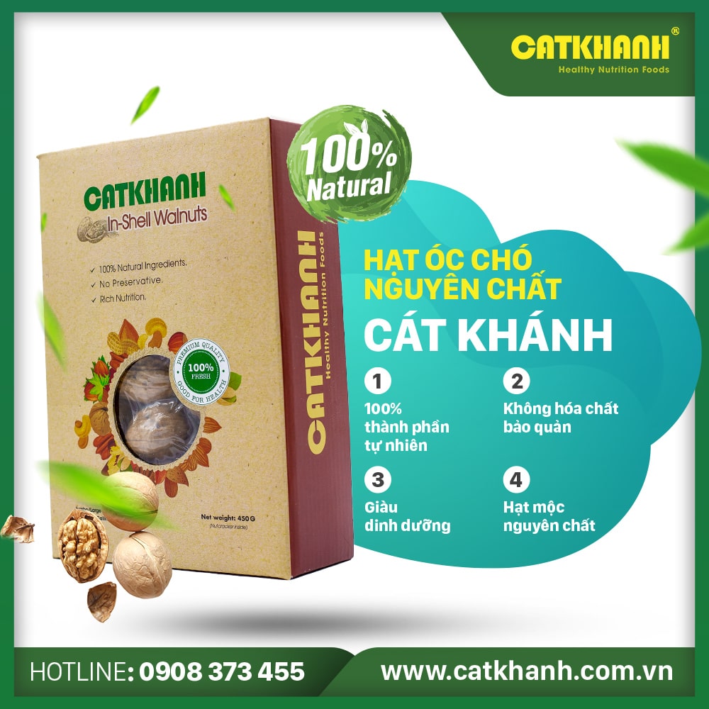 Quả óc chó hộp 450gr Cát Khánh - Nhập khẩu Mỹ