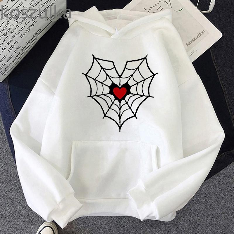 Áo hoodie in hình mạng nhện trái tim hoodie Nam Nữ thu đông