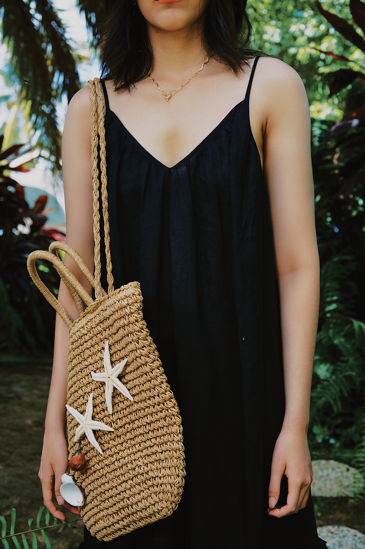 Đầm Midi Hai Dây Linen Viễn Du DRE192 thời trang thiết kế Hity