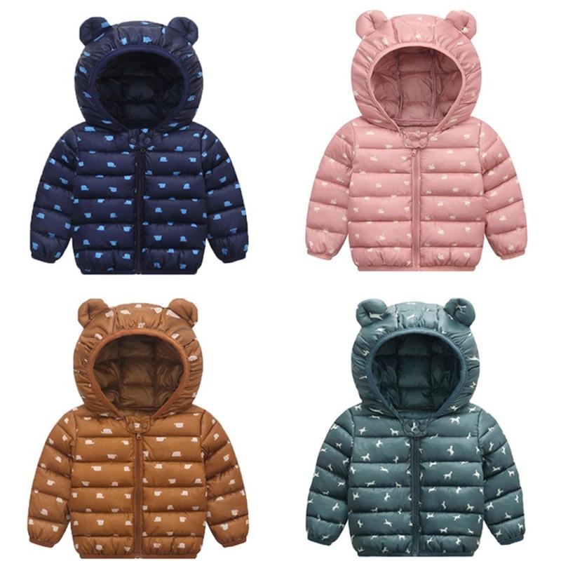 Trẻ Em Cotton Áo Dễ Thương Cho Bé Gái Bé Trai Quần Áo Thu Đông Ấm Trùm Đầu Trẻ Em Áo Khoác Ngoài Vải Hoạt Hình Cho Bé 0-4Years