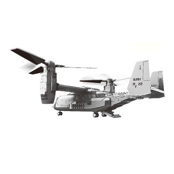 Lắp ráp Ghép Hình Máy Bay Vận Tải Chiến Đấu AIRFORCE V-22 OSPREY Cỡ Đại  625 Chi tiết, Nhựa ABS Siêu Bền Chắc, 5006