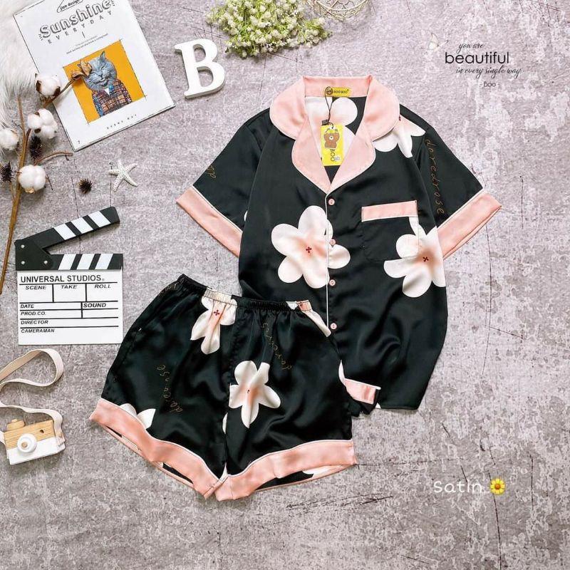 Bộ Satin Hoa đùi,tnqd và tdqd size