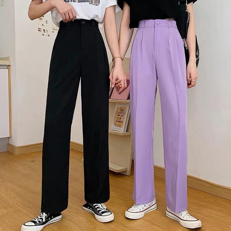 Quần Tây Ống Suông lưng cao kéo khóa xếp 2ly trước hàng cao cấp có size - 1hit_unisex