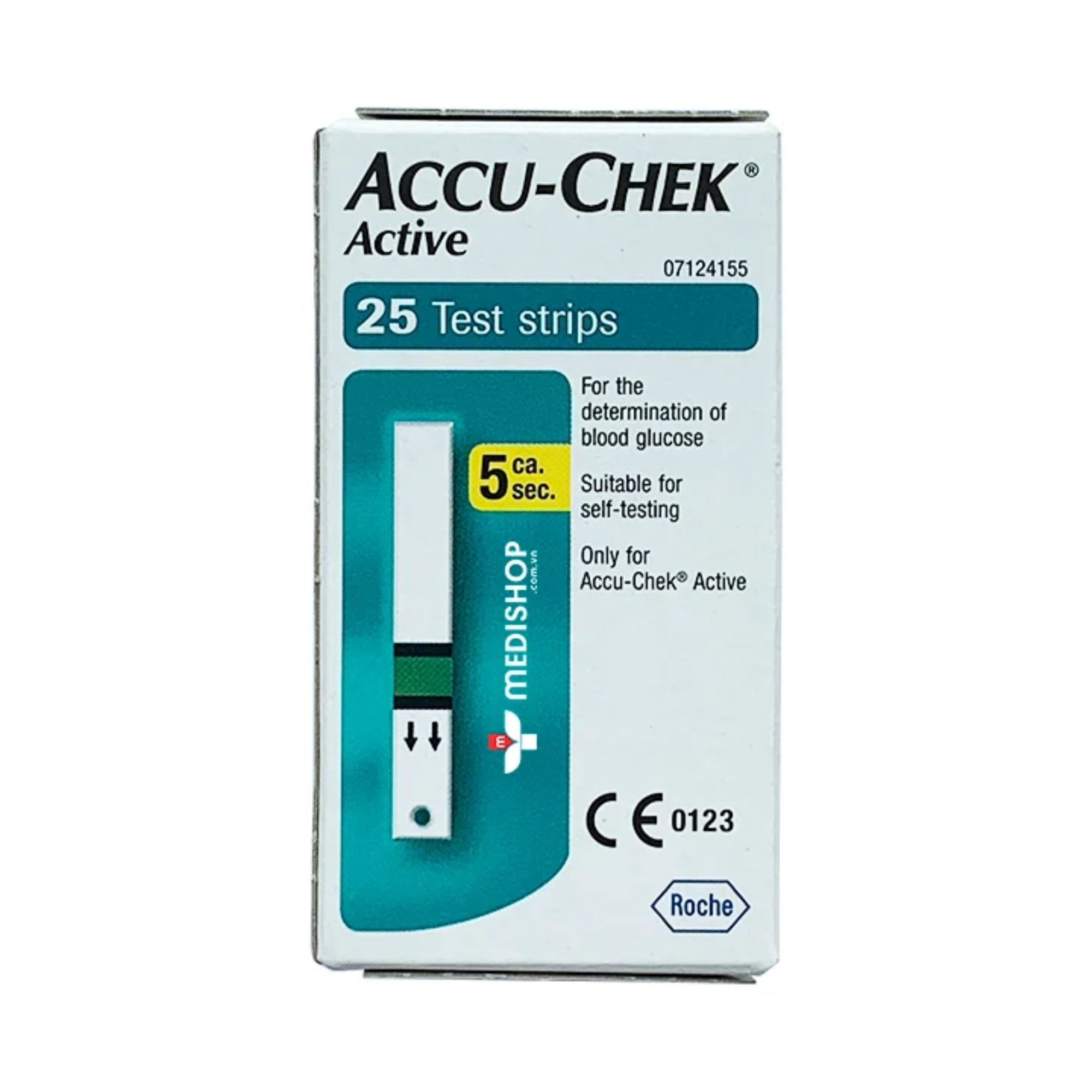 [Chính Hãng] Hộp 25 que thử đường huyết Accu-Chek Active, nhập khẩu chính ngạch, tem niêm phong