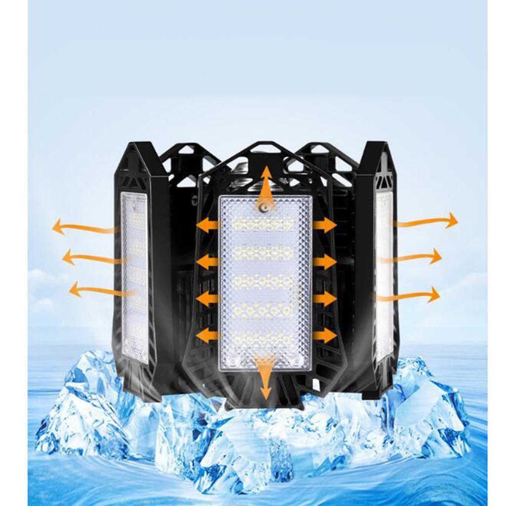 LED Garage Light, Ultra Bright 80W LED Garage Ceiling Lights with E26/E27 Screw Socket, 5 Adjustable Panels 6500K Shop, Barn, Bay Lighting