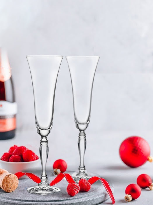 Bộ 6 ly pha lê uống champagne 180 ml Tiệp khắc chất lượng cao