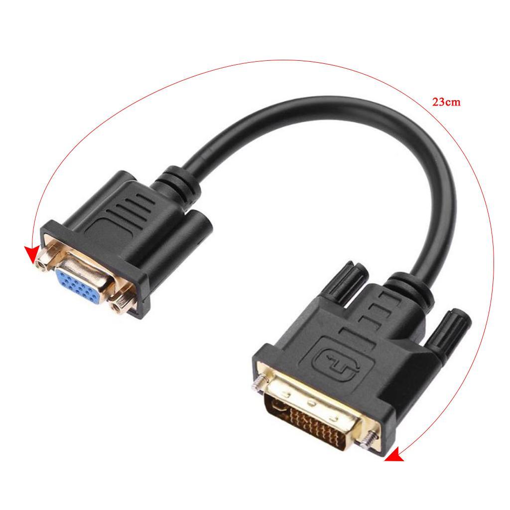 23cm DVI 24+5 Male to VGA Female M / F Adapter Cable Video Monitor Converter