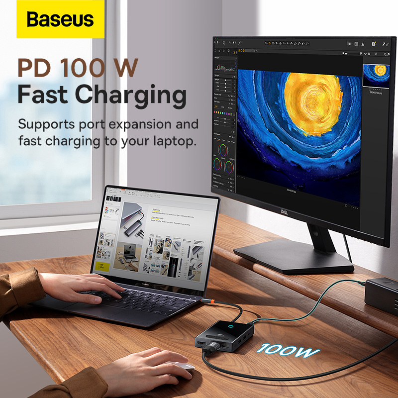 Hub Mở Rộng Kết Nối Baseus PioneerJoy Type-C HUB Adapter (Hàng chính hãng)