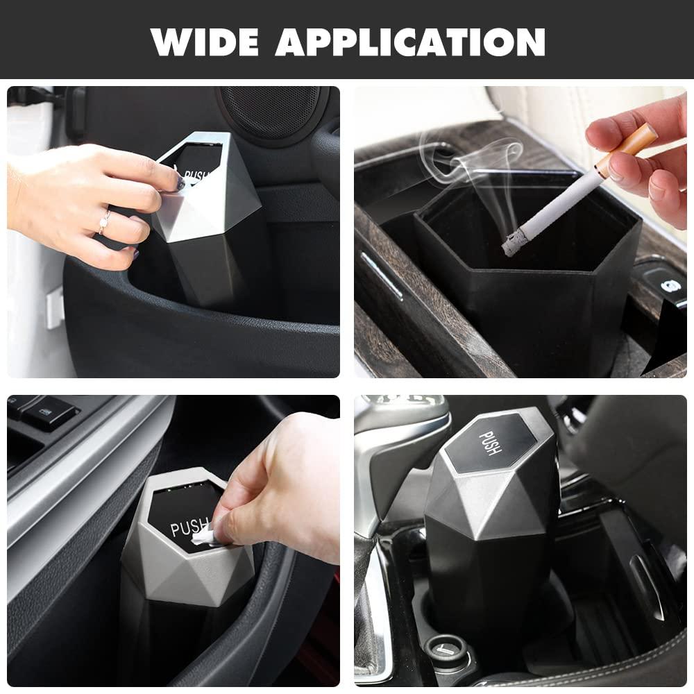 Rác xe có thể với nắp, thùng rác di động có thể lãng phí thùng, giá đỡ cốc, có thể đồ uống đồ uống, thích hợp cho ô tô, phòng ngủ, văn phòng