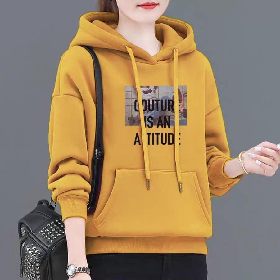 Hình ảnh Áo hoodie nữ nỉ bông thời trang - Áo khoác hoodie nữ mặc nhà cực xinh