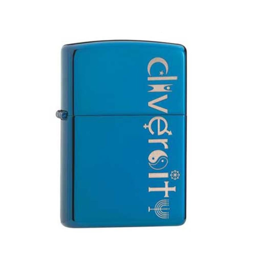 Bật Lửa Zippo Diversity High Polish Blue Chính Hãng Usa