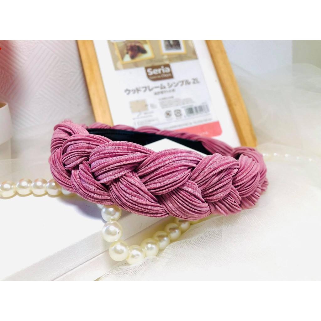 Băng Đô Cài Tóc Kiểu Bện Xoắn Màu Trơn Phong Cách Âu Mỹ Cho Nữ  TuLa94