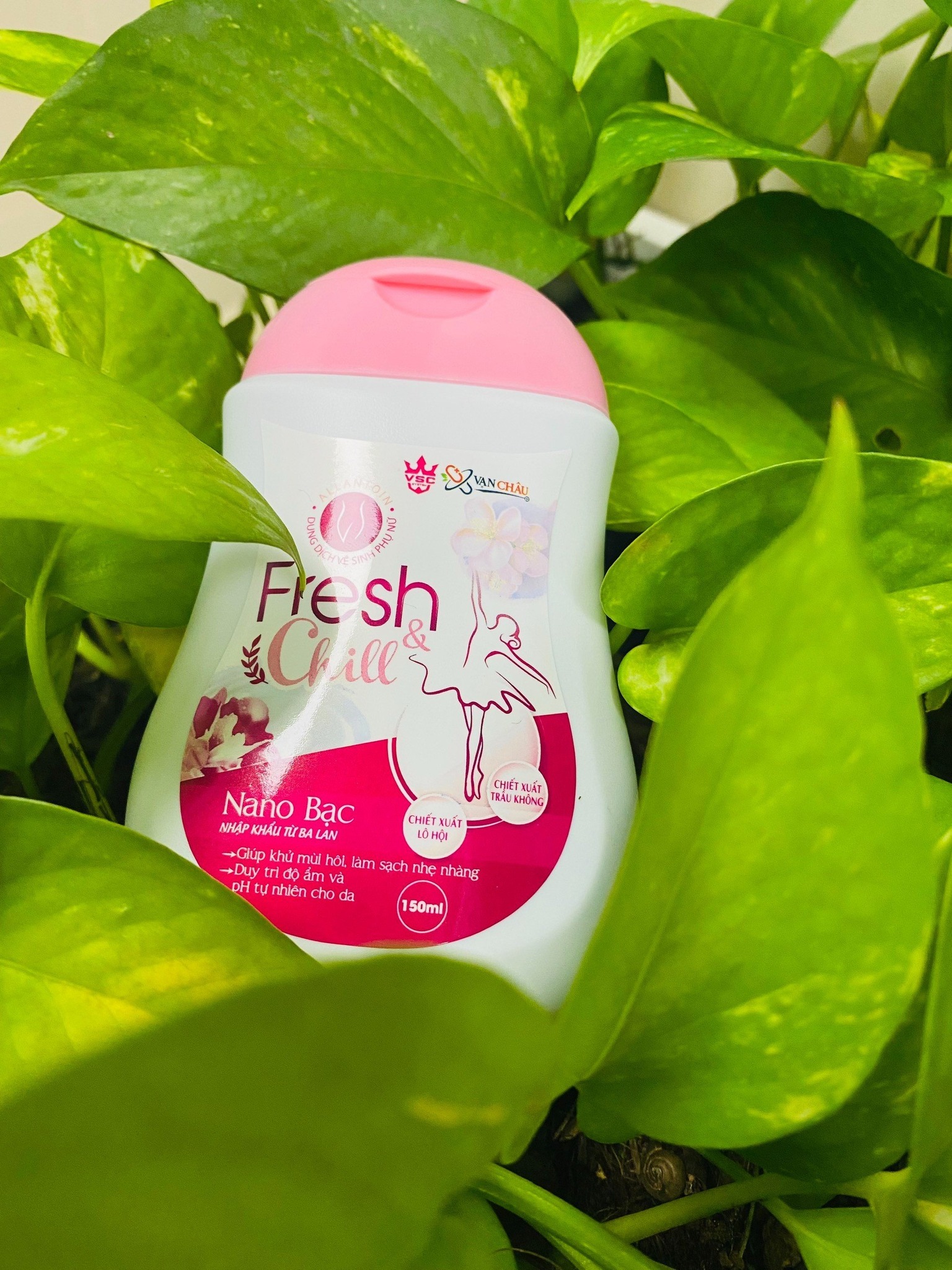 Dung dịch vệ sinh phụ nữ Nano bạc lá trầu không hỗ trợ điều trị viêm nhiễm phụ khoa Fresh&amp;Chill chai 150ml