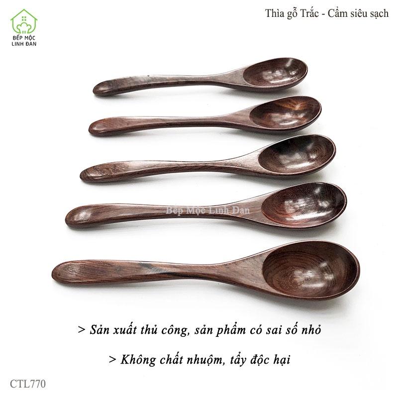 Thìa ăn dặm gỗ Trắc/Cẩm Việt Nam không hóa chất độc hại 01 chiếc 15cm