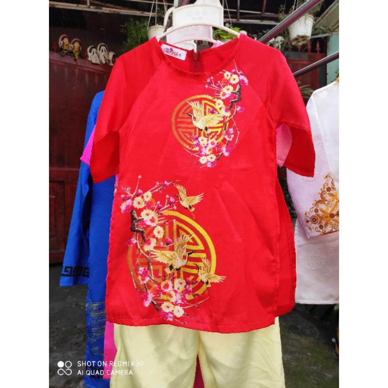 Áo dài bé gái mẫu truyền thống