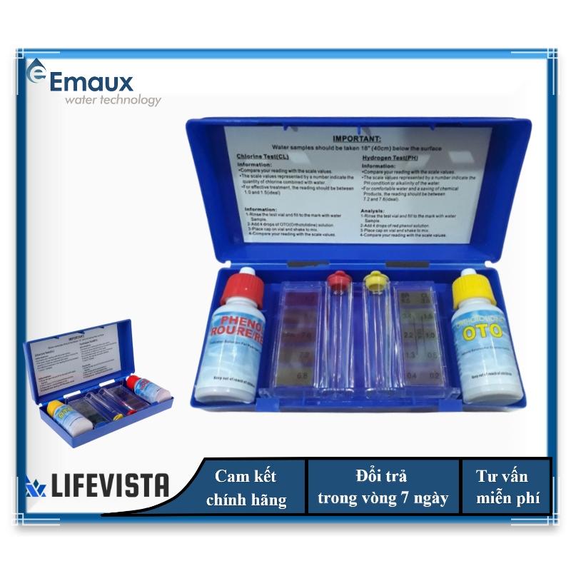 HỘP THỬ NƯỚC KIỂM TRA CLO, PH, BỘ TEST NƯỚC HỒ BƠI 2 IN 1, CE029, EMAUX