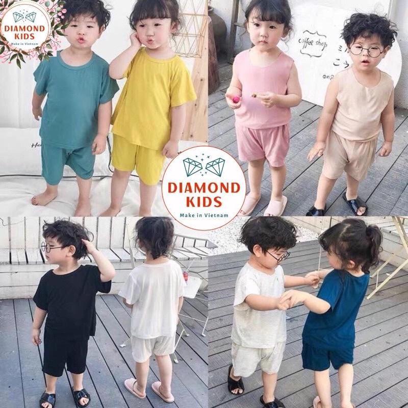 Đồ Bộ Bé Trai Bé Gái Tay cộc Minky Mom, Quần áo trẻ em vải Thun Lạnh mềm mịn thoáng mát an toàn cho bé NN15