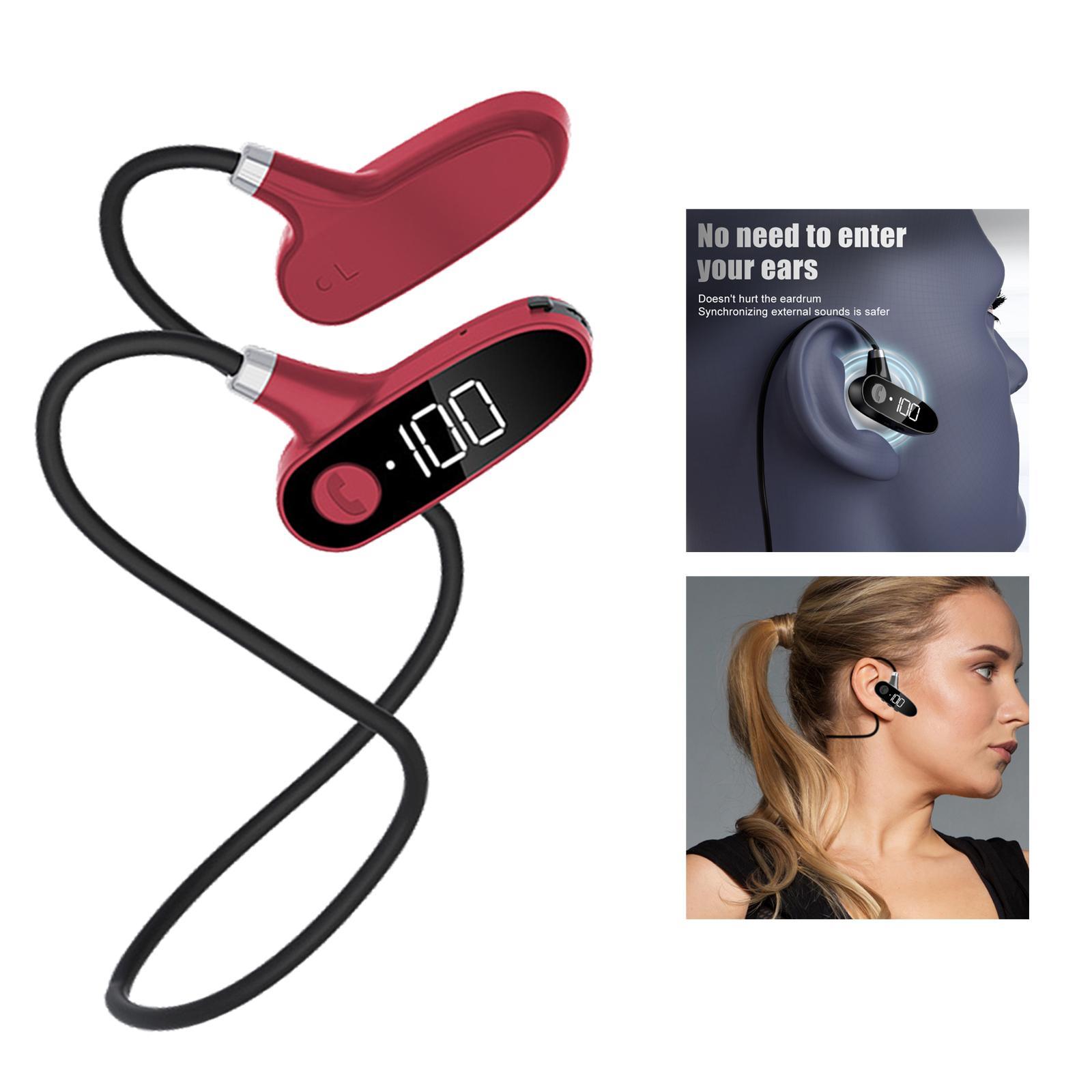 2x Bone Conduction Bluetooth 5.2 Headphones Headsets 10H red