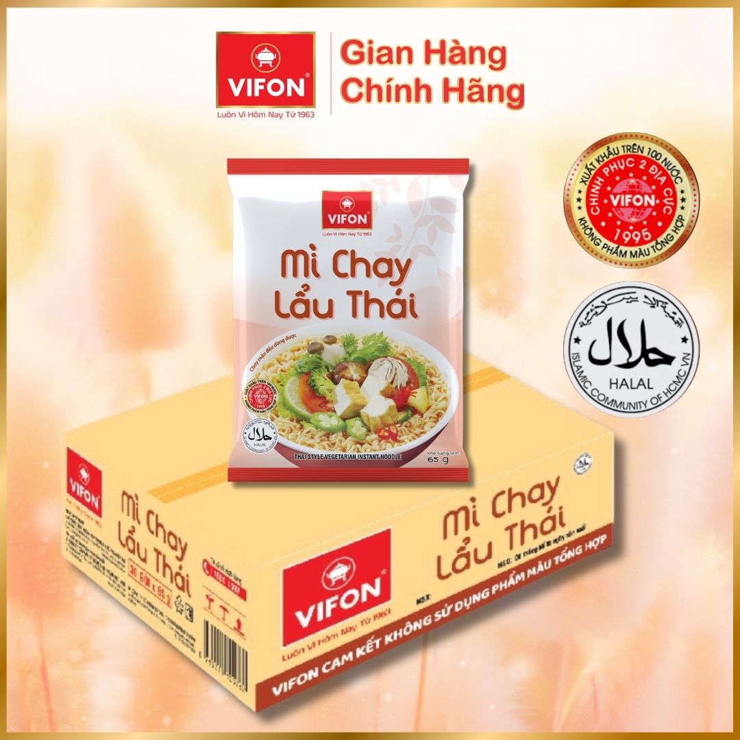 Thùng 30 Mì Chay Lẩu Thái VIFON (65g / Gói)