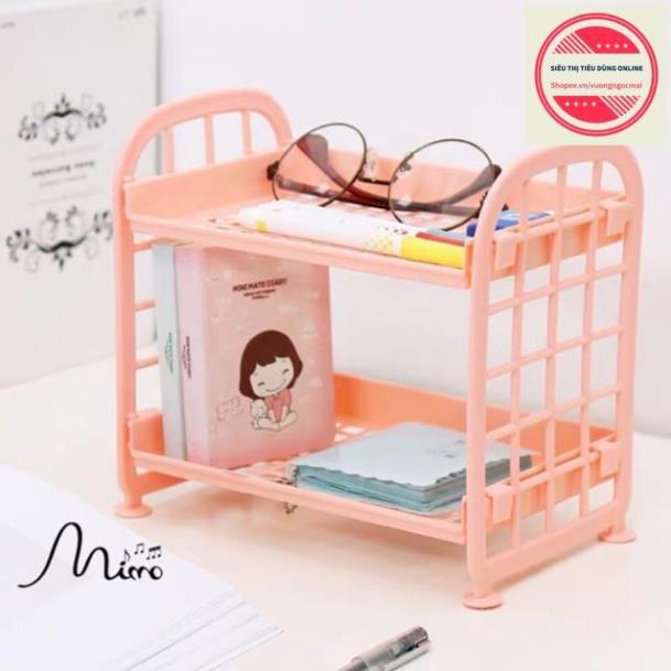 Kệ Nhựa Mini 2 Tầng Mini Đựng Đồ Đa Năng Đựng Đồ Trang Điểm Góc Học Tập