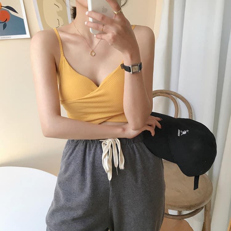 Áo 2 dây vạt chéo ( có lót độn