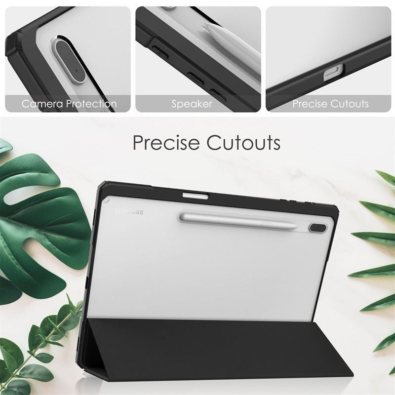 Bao Da Cover Cho Samsung Galaxy Tab S7 S8 Plus S7 FE 12.4 Inch T970 / T975 / T730 / T736 / X800 / X806 Có Khe Cho Bút Cảm Ứng Smart Cover
