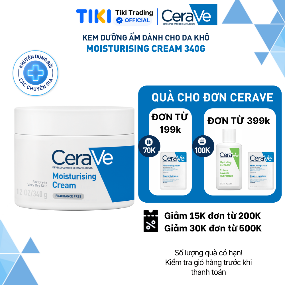 Kem dưỡng ẩm dành cho da khô CeraVe Moisturising Cream 340G