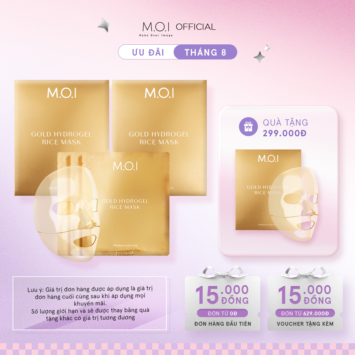 Combo 2 hộp MẶT NẠ GẠO HYDROGEL VÀNG PHIÊN BẢN CAO CẤP - Hộp 3 Miếng