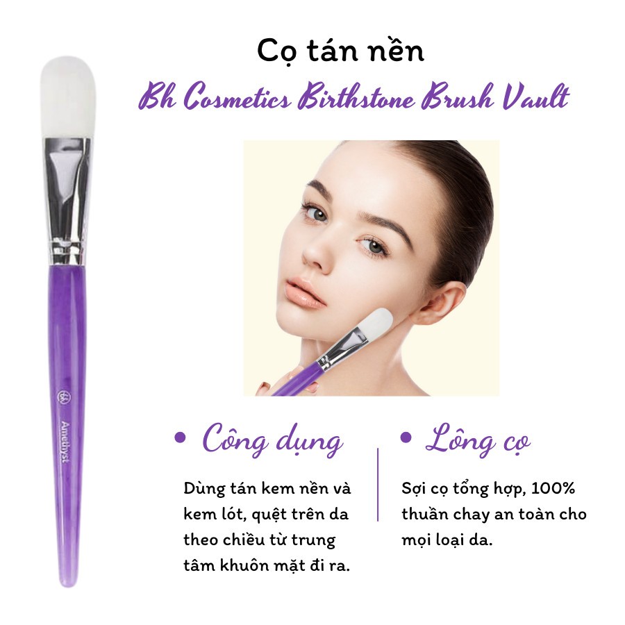 Cọ Đánh Nền Lỏng Đầu Dẹp Bh Cosmetics Birthstone Amerthyst