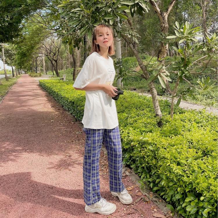 Quần Dài Cullotes Hoạ Tiết Caro