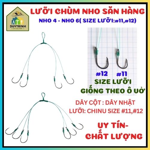 Lưỡi Chùm Nho Câu Câu Cá Tra , Cá Chim Giá Rẻ Nho 4 - Nho 6 Size Lưỡi #11,#12