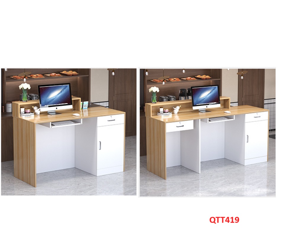 QUẦY LỄ TÂN, QUẦY TIẾP TÂN, QUẦY TÍNH TIỀN, QUẦY THU NGÂN QTT419 - Nội thất lắp ráp Viễn Đông Adv