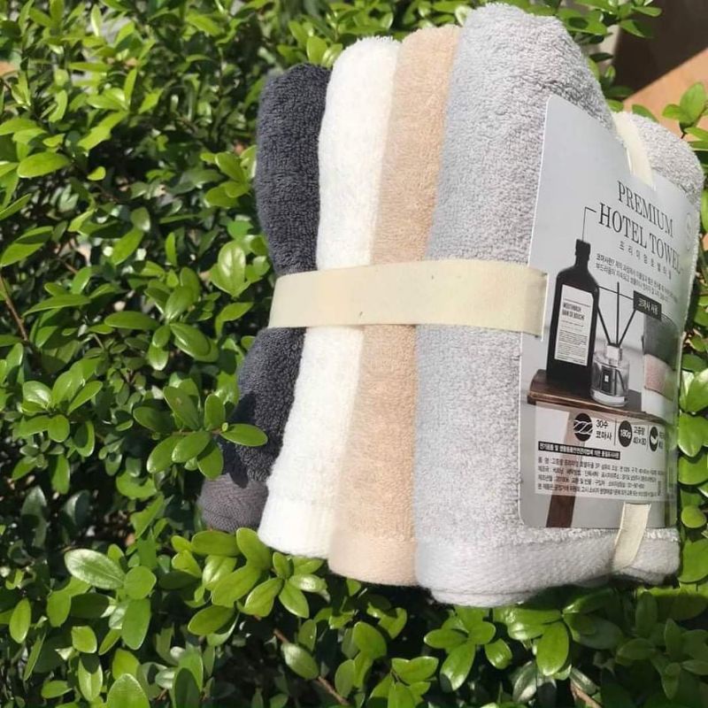 Set 4 khăn tắm sợi cotton mềm mịn, thấm nước