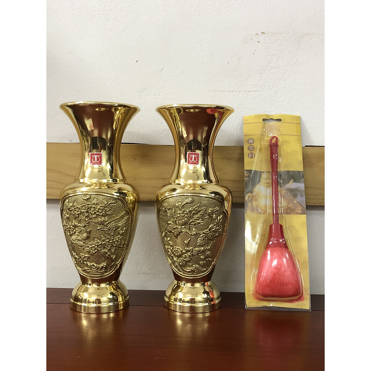 Combo 2 chiếc Lọ cắm hoa bằng đồng Vàng, CAO 30CM Da12020