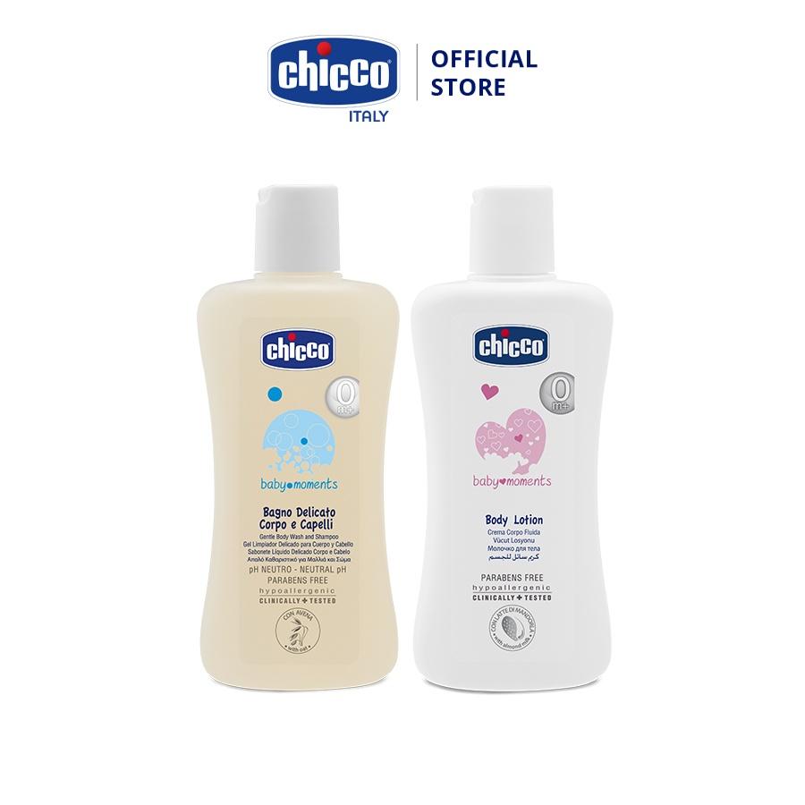 Combo Sữa tắm gội chiết xuất Yến mạch 200ml &amp; Nước hoa hương tự nhiên 100ml Chicco