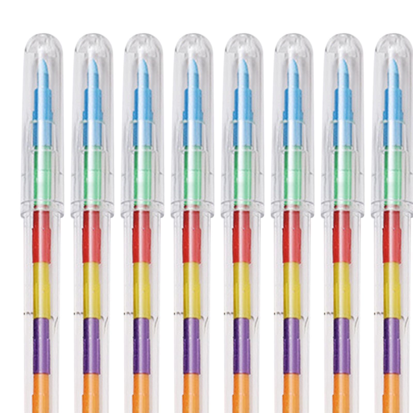 10 Pieces Rainbow Pencils Stackable Crayons for Kids Stacking Crayons Buildable Crayons Party Favors for School Supplies