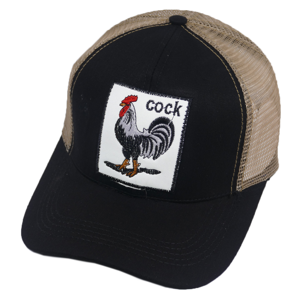 Mũ lưỡi trai lưới thêu hình con gà trống COCK thoáng mát, khóa nhựa bền đẹp thời trang - Hạnh Dương