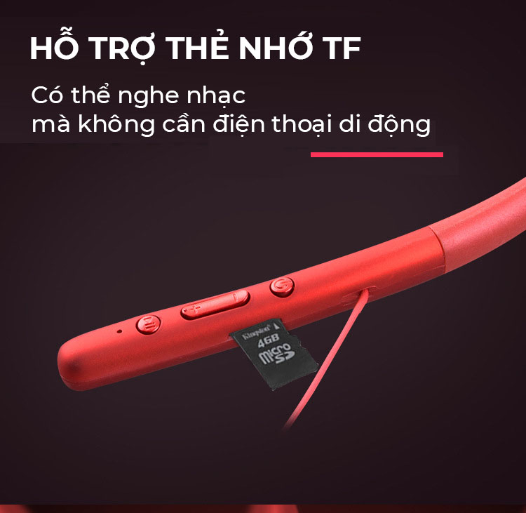 Tai nghe không dây bluetooth đeo cổ thể thao tập gym WI-H700, hỗ trợ nghe nhạc trực tiếp từ thẻ nhớ TF - Hàng chính hãng