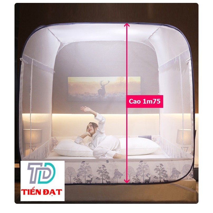 Màn chụp tự bung đỉnh vuông Cao Cấp chống muỗi hiệu quả