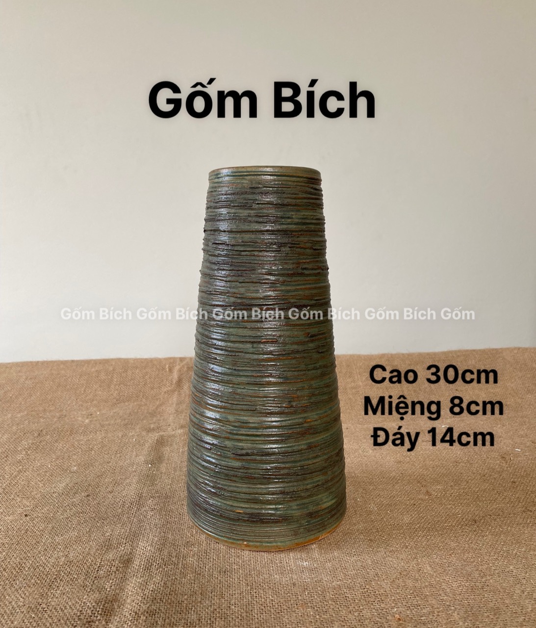 Bình Hoa Lọ Hoa Men Mộc Dáng Búp Gốm Sứ Bát Tràng - Gốm Bích