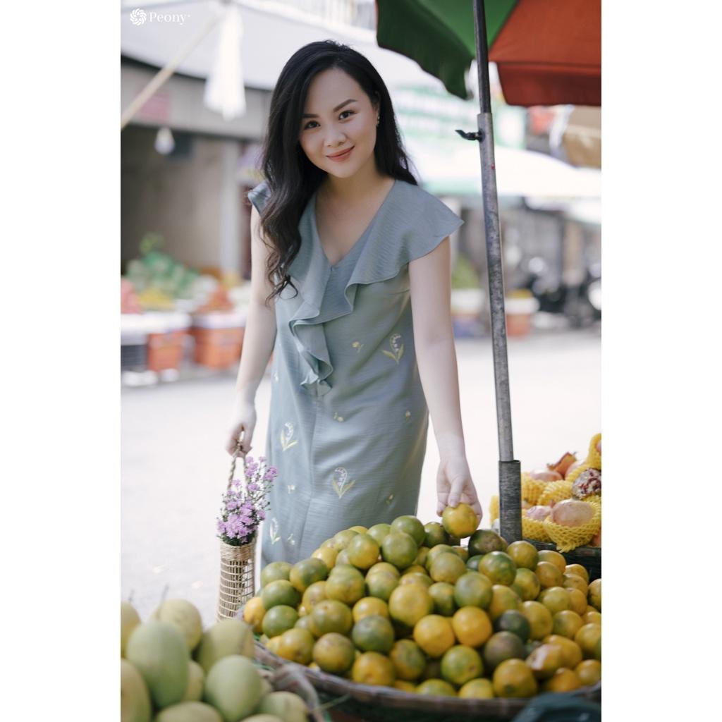 Váy nữ thêu cao cấp, dáng suông thoải mái, che khuyết điểm Peony - HANNAH DRESS