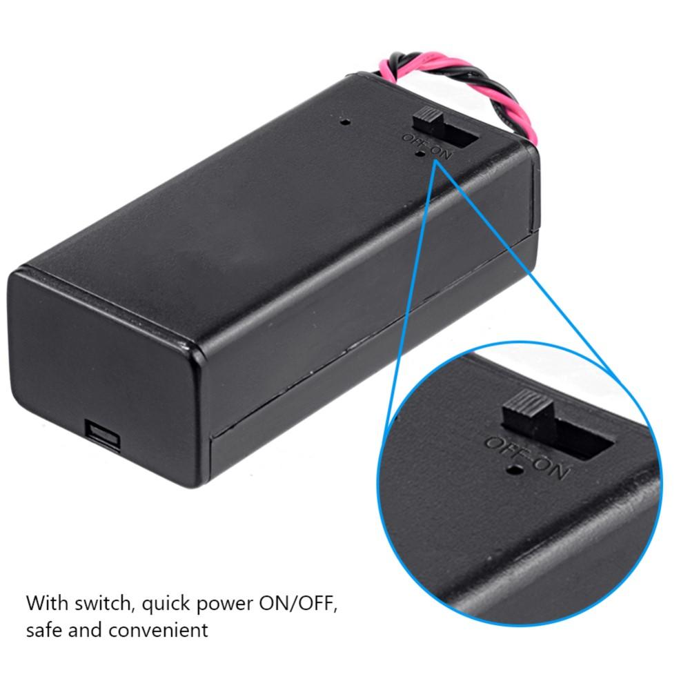 1 Pin 9V Hộp Bảo Quản Có Dây Dẫn Pin 9 Volt Hộp Bật/Tắt Cover Cho 6F22 PP3 Dropshipping
